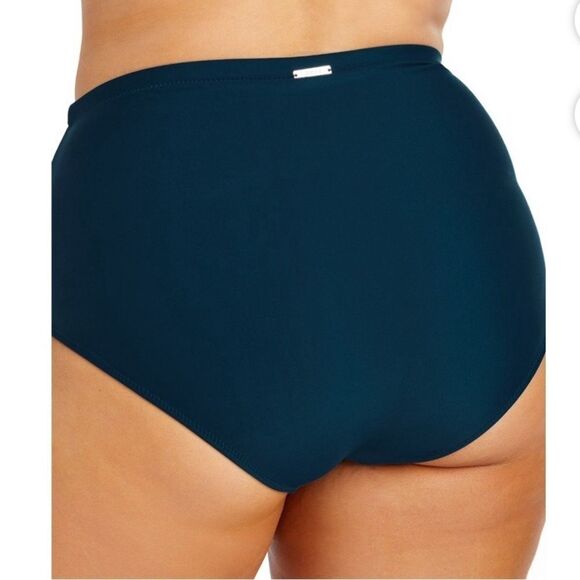 Anne Cole Womens Blue Convertible High Waist Swim Bottom Plus deep sea blue - Picture 4 of 5